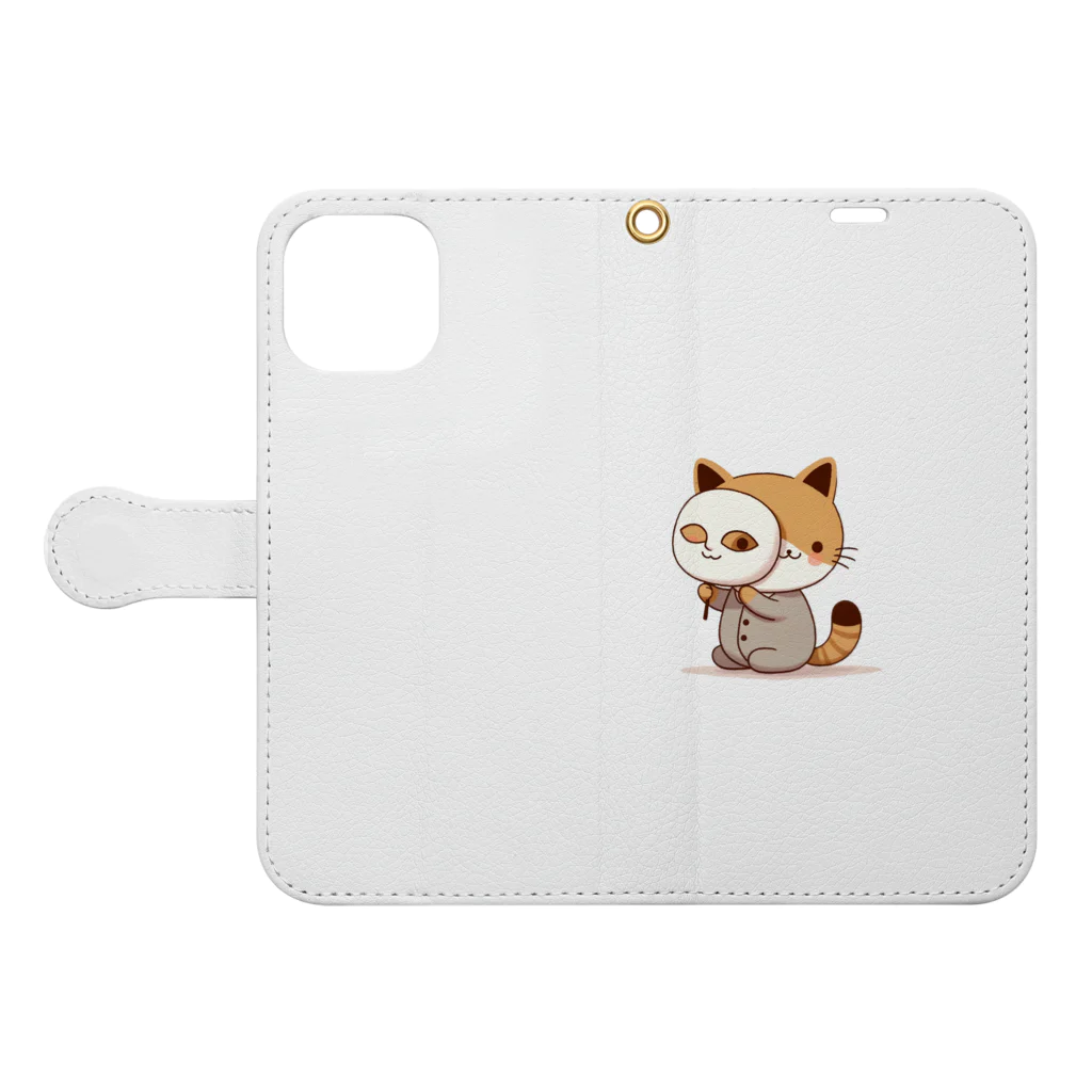 K'ramaの猫の仮面 Book-Style Smartphone Case:Opened (outside)