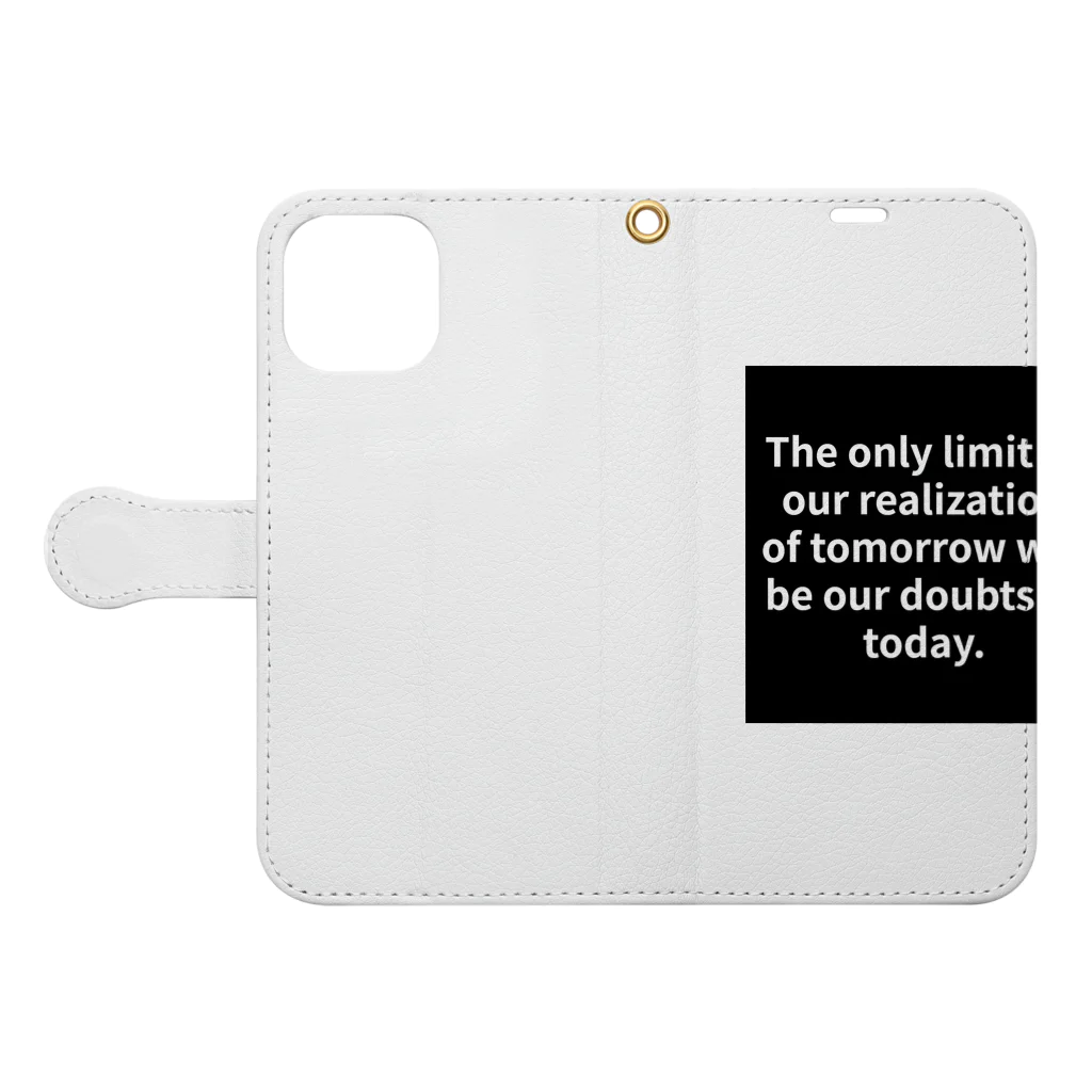 R.O.Dの"The only limit to our realization of tomorrow will be our doubts of today." - Franklin D.  Book-Style Smartphone Case:Opened (outside)