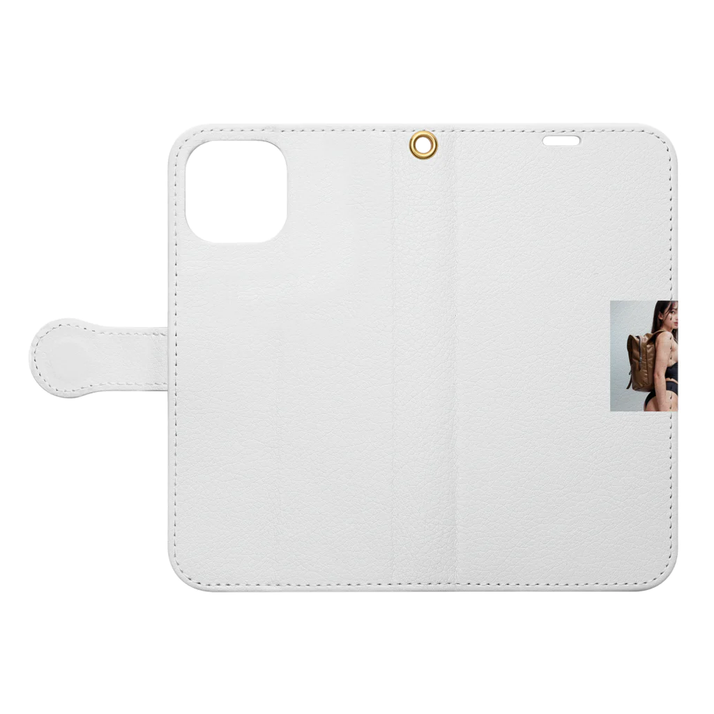 inoken_のスク水美女 Book-Style Smartphone Case:Opened (outside)