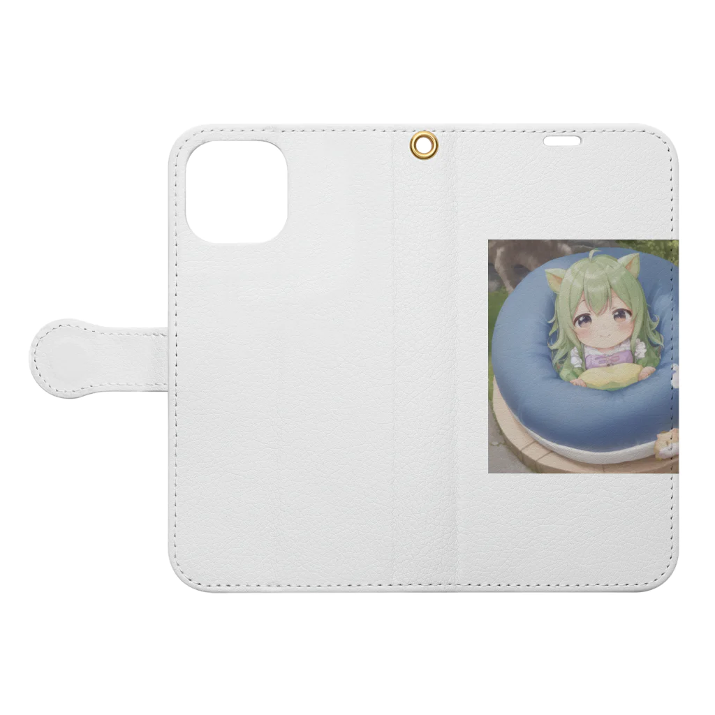 DIMDIMの脳内ショップのうるうるな眼の可愛い女の子 Book-Style Smartphone Case:Opened (outside)