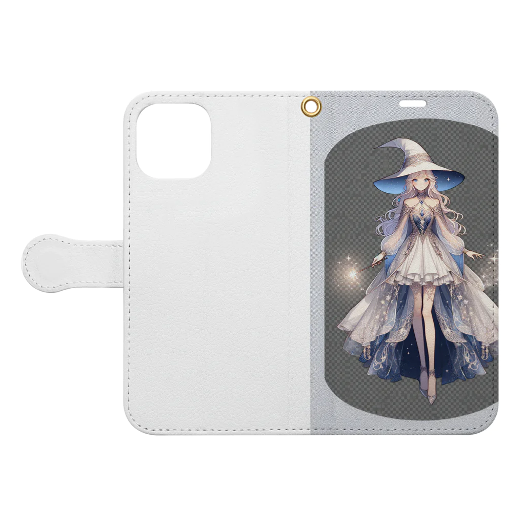 AIキャラつく〜るの魔法使いの女の子 Book-Style Smartphone Case:Opened (outside)