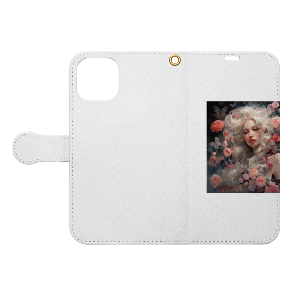 AQUAMETAVERSEの花と美女　なでしこ1478 Book-Style Smartphone Case:Opened (outside)