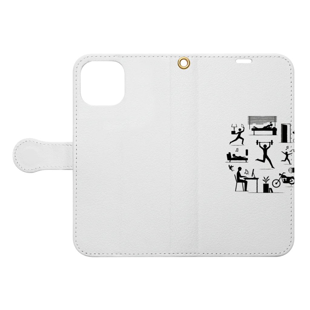 Monochrome_or_Colorfulの好きなものこそ上手 Book-Style Smartphone Case:Opened (outside)