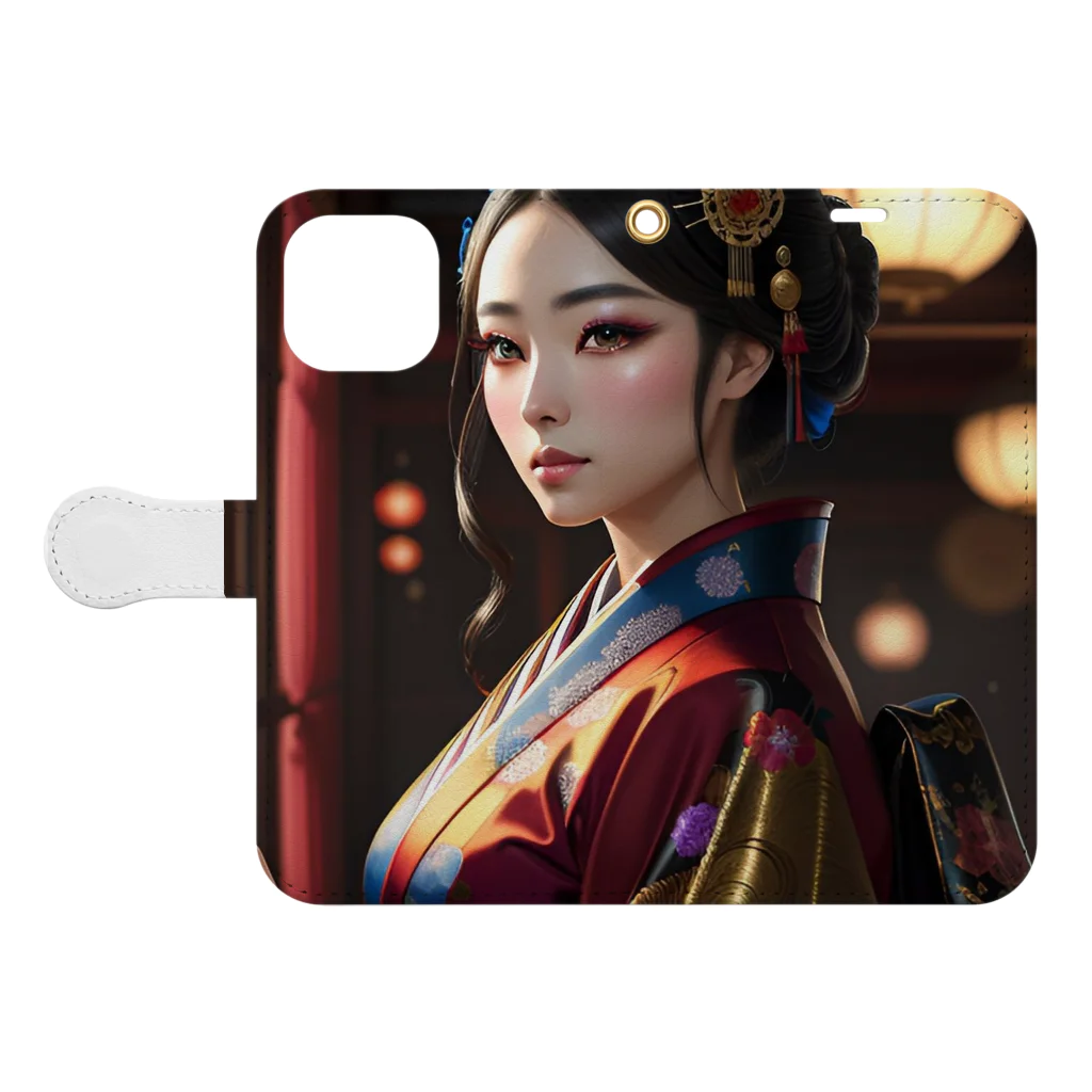 GOLD   of   Dragonsの祇園>>GION　奥の // HANAMACHI Book-Style Smartphone Case:Opened (outside)