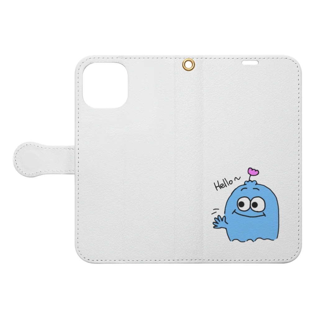 AnkoropiのニコぶるHello Book-Style Smartphone Case:Opened (outside)