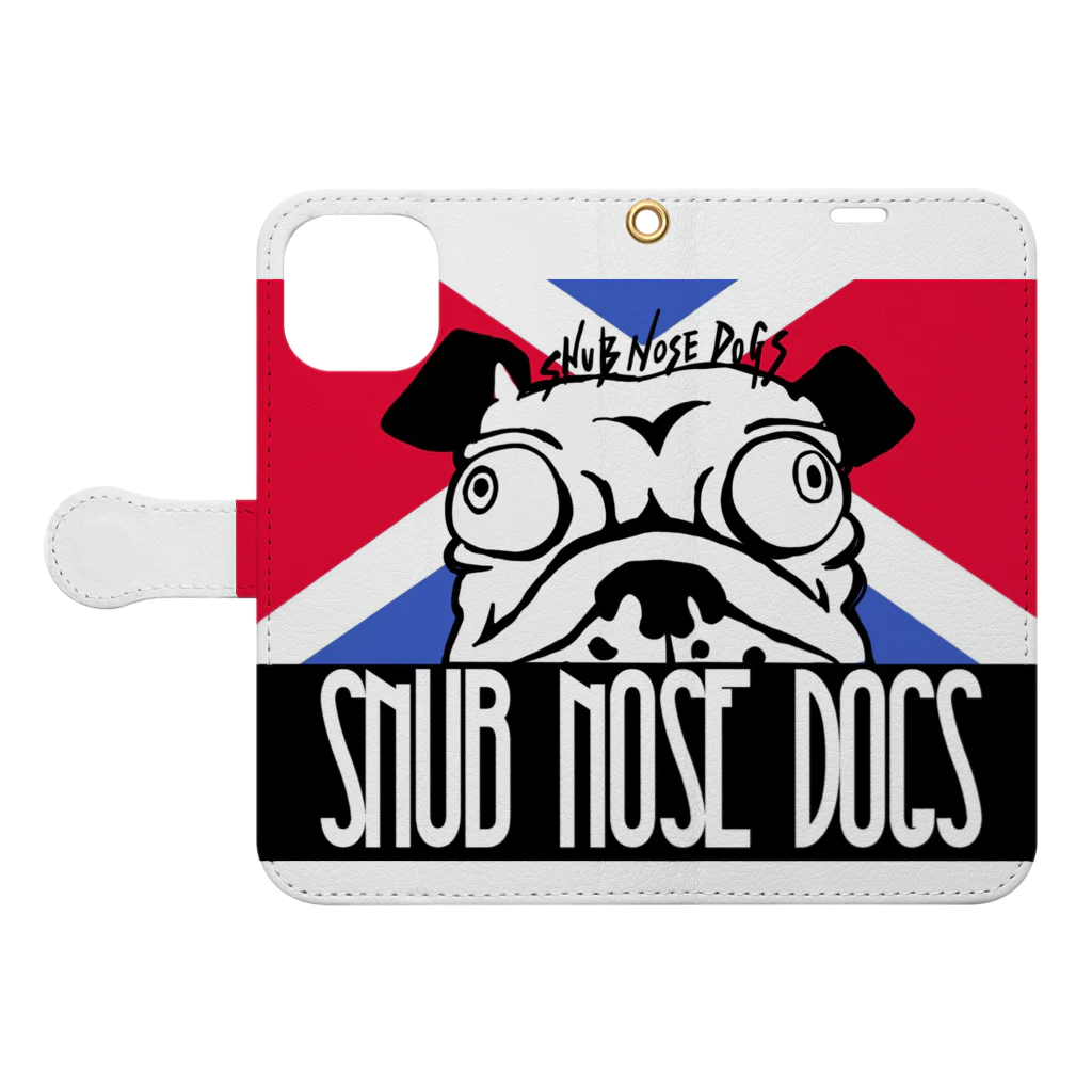 ブヒーズのSNUB NOSE DOGS※ブルドッグⅢ※ Book-Style Smartphone Case:Opened (outside)