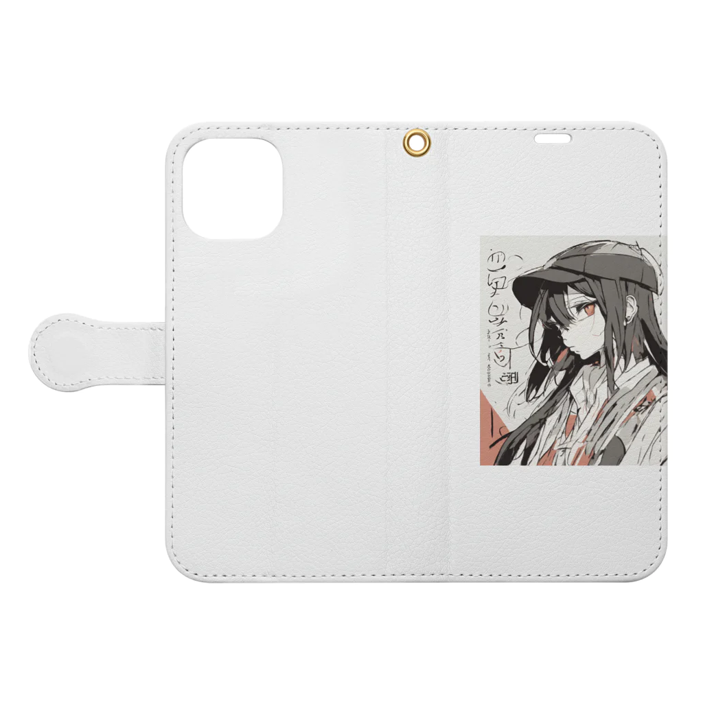 d-design-labの探偵少女 Book-Style Smartphone Case:Opened (outside)