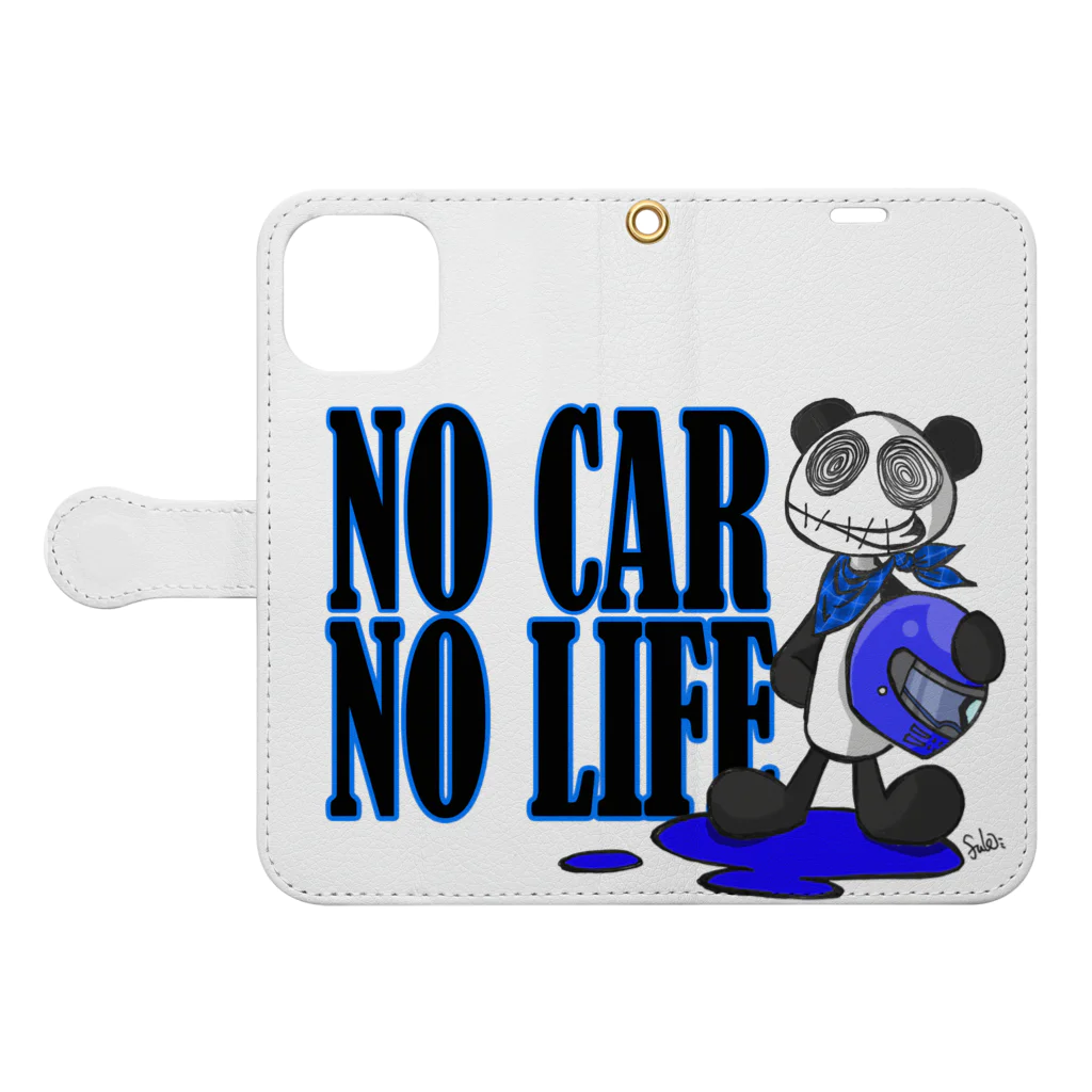 Selfish.One.Soul＝｛S.O.S｝のNO CAR　NO LIFE 手帳型スマホケースを開いた場合(外側)