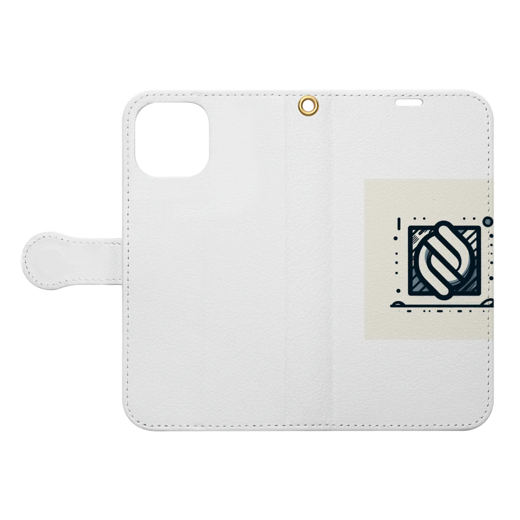 myojinのオリジナルパターン Book-Style Smartphone Case:Opened (outside)