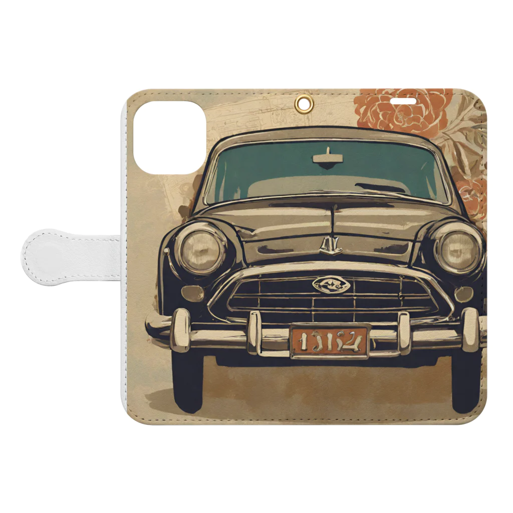 Unique ExistenceのVintage car2 Book-Style Smartphone Case:Opened (outside)