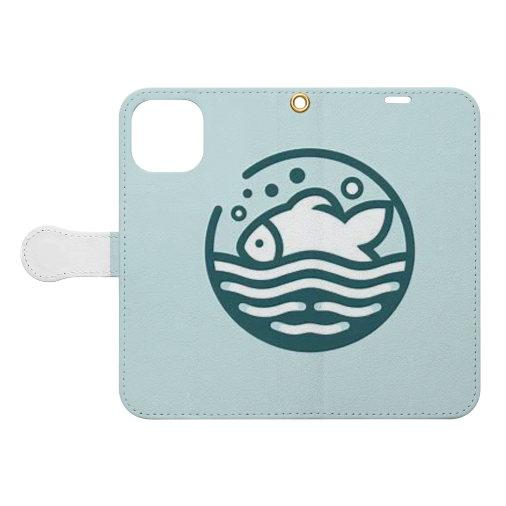 maturedのシンプルなお魚 Book-Style Smartphone Case:Opened (outside)