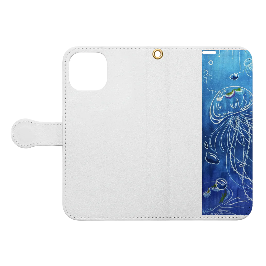 rorigasuk1のアナログ絵描きのくらげ Book-Style Smartphone Case:Opened (outside)