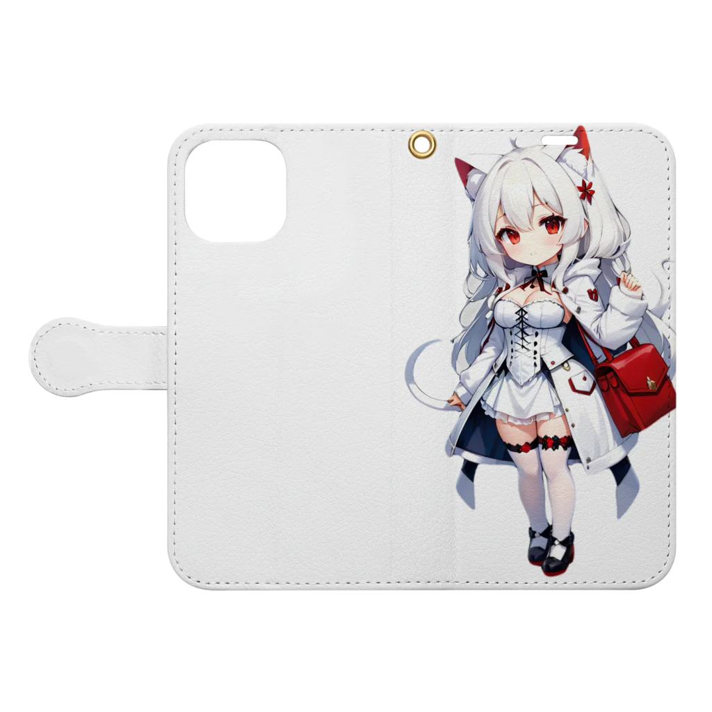 studio AzurのAria 普段着ディフォルメ Book-Style Smartphone Case:Opened (outside)