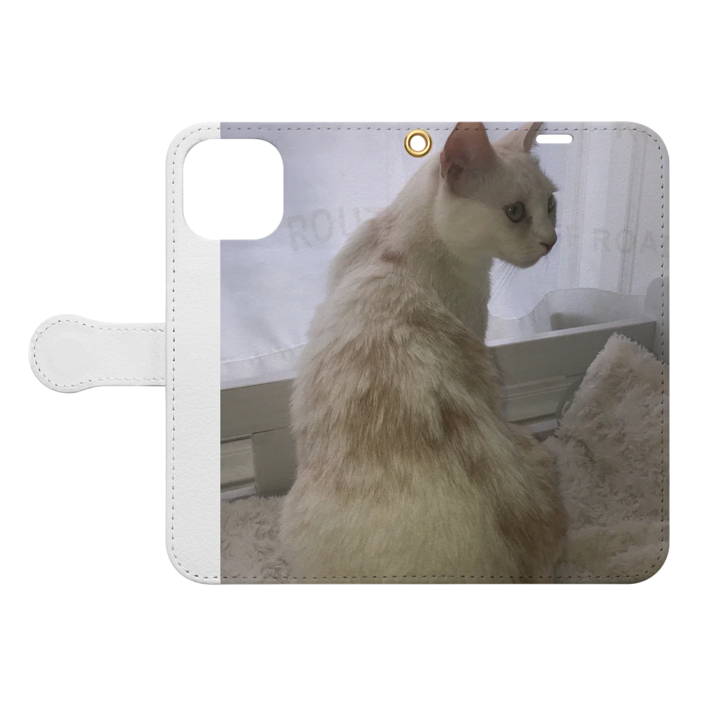 Mizuki・ASIA CATの後ろ美猫MILU🐾 Book-Style Smartphone Case:Opened (outside)