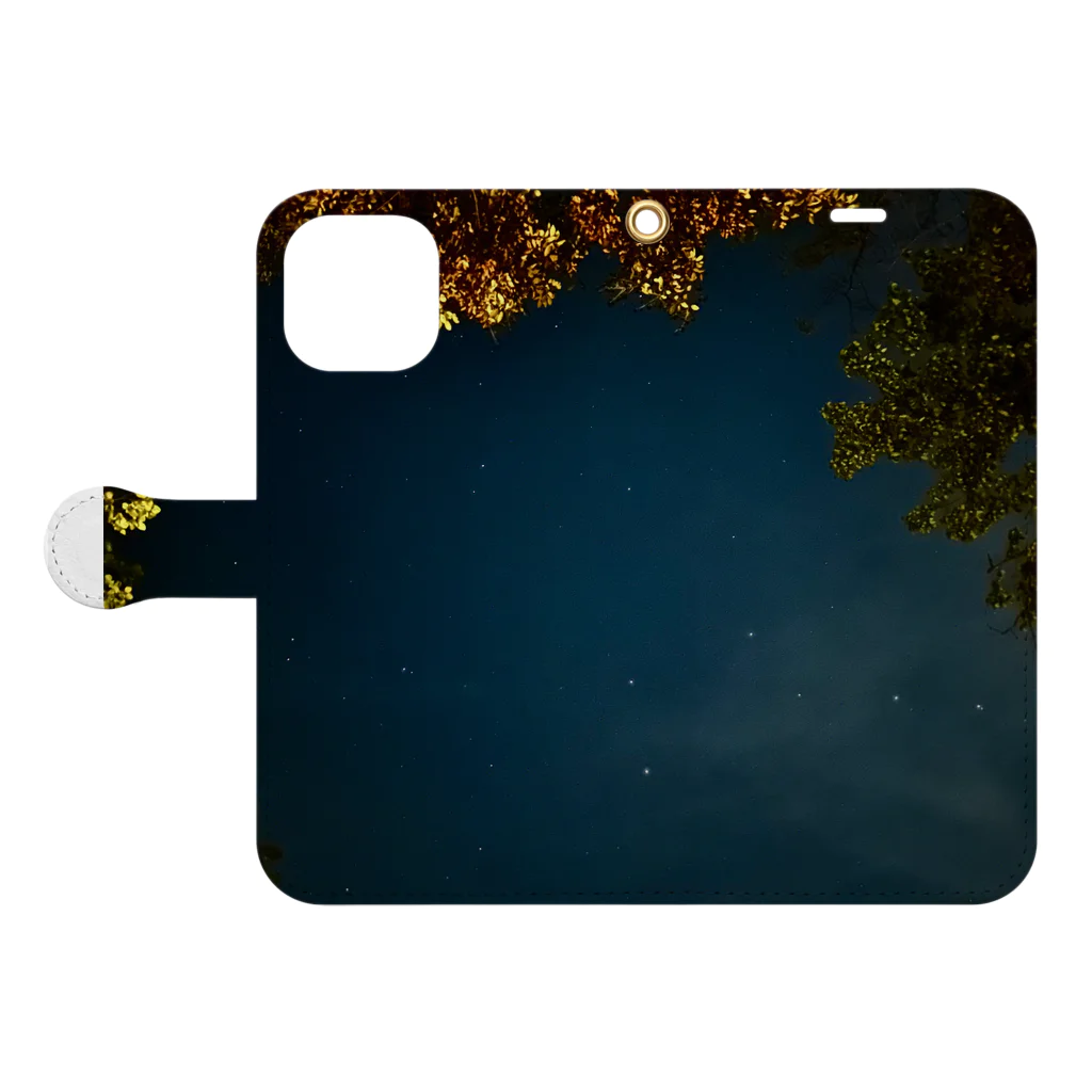 Chama's shopの自然の星空 Book-Style Smartphone Case:Opened (outside)