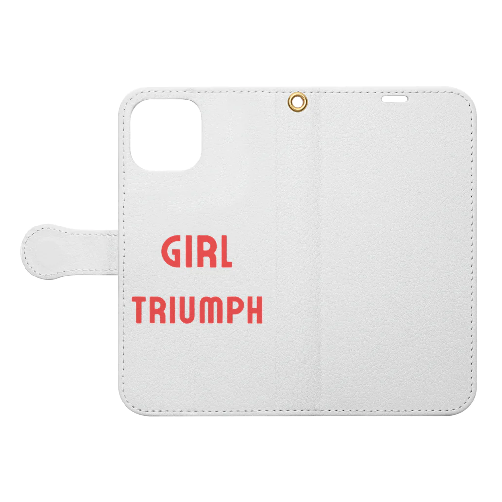 あい・まい・みぃのGirl Triumph-女性の勝利や成功を表す言葉 手帳型スマホケースを開いた場合(外側)