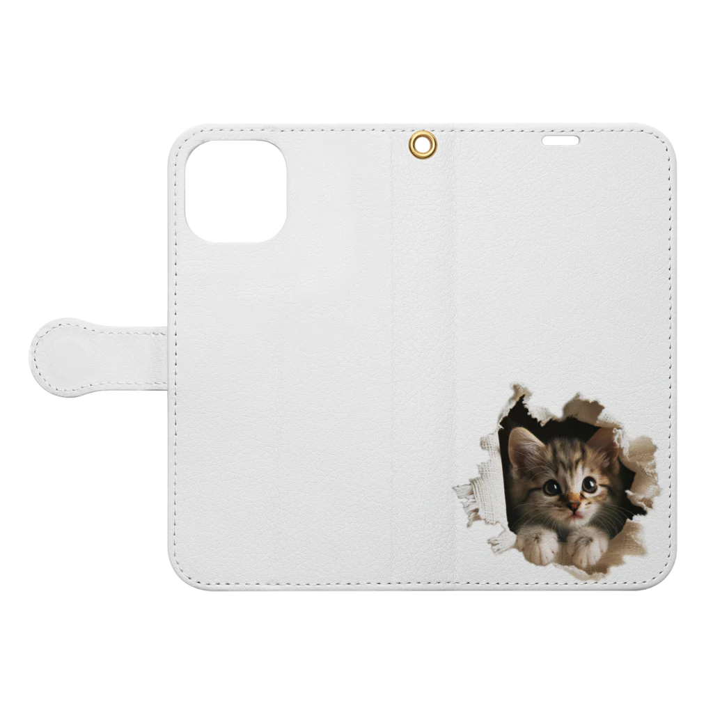 oniyanma64の子猫外を見る Book-Style Smartphone Case:Opened (outside)