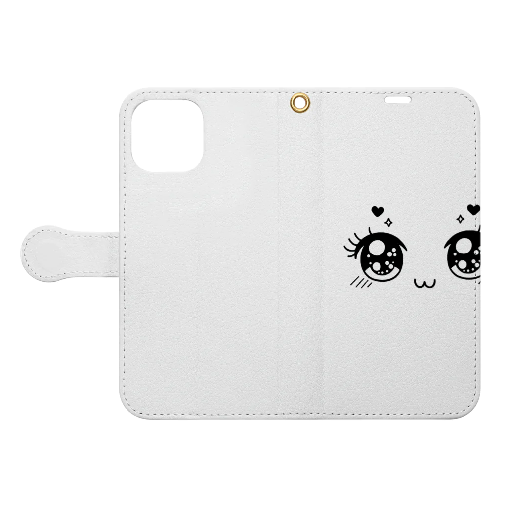 yielanggo007の可愛い瞳 Book-Style Smartphone Case:Opened (outside)