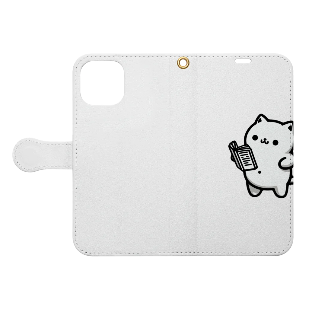 ゆるねこshopのお腹のでてる猫15 Book-Style Smartphone Case:Opened (outside)