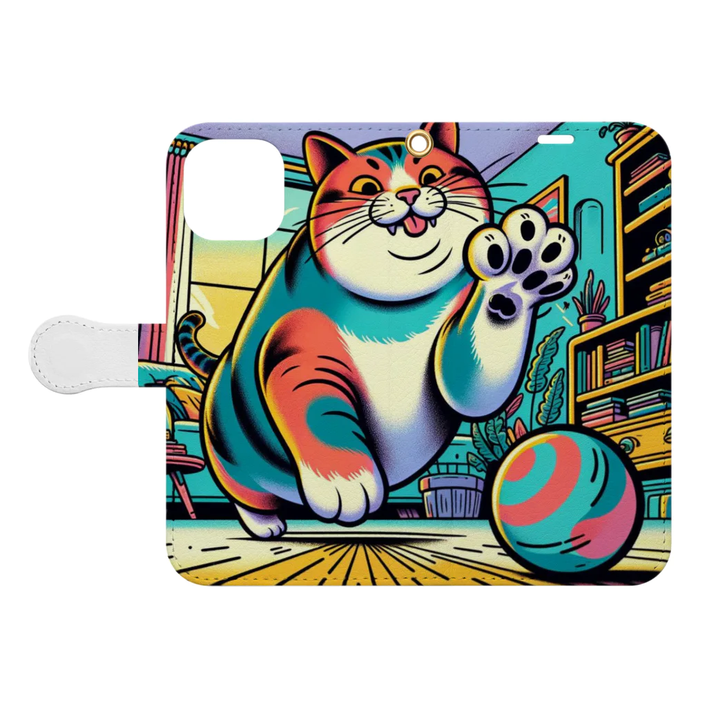 statham2865の本能で遊ぶ猫 Book-Style Smartphone Case:Opened (outside)