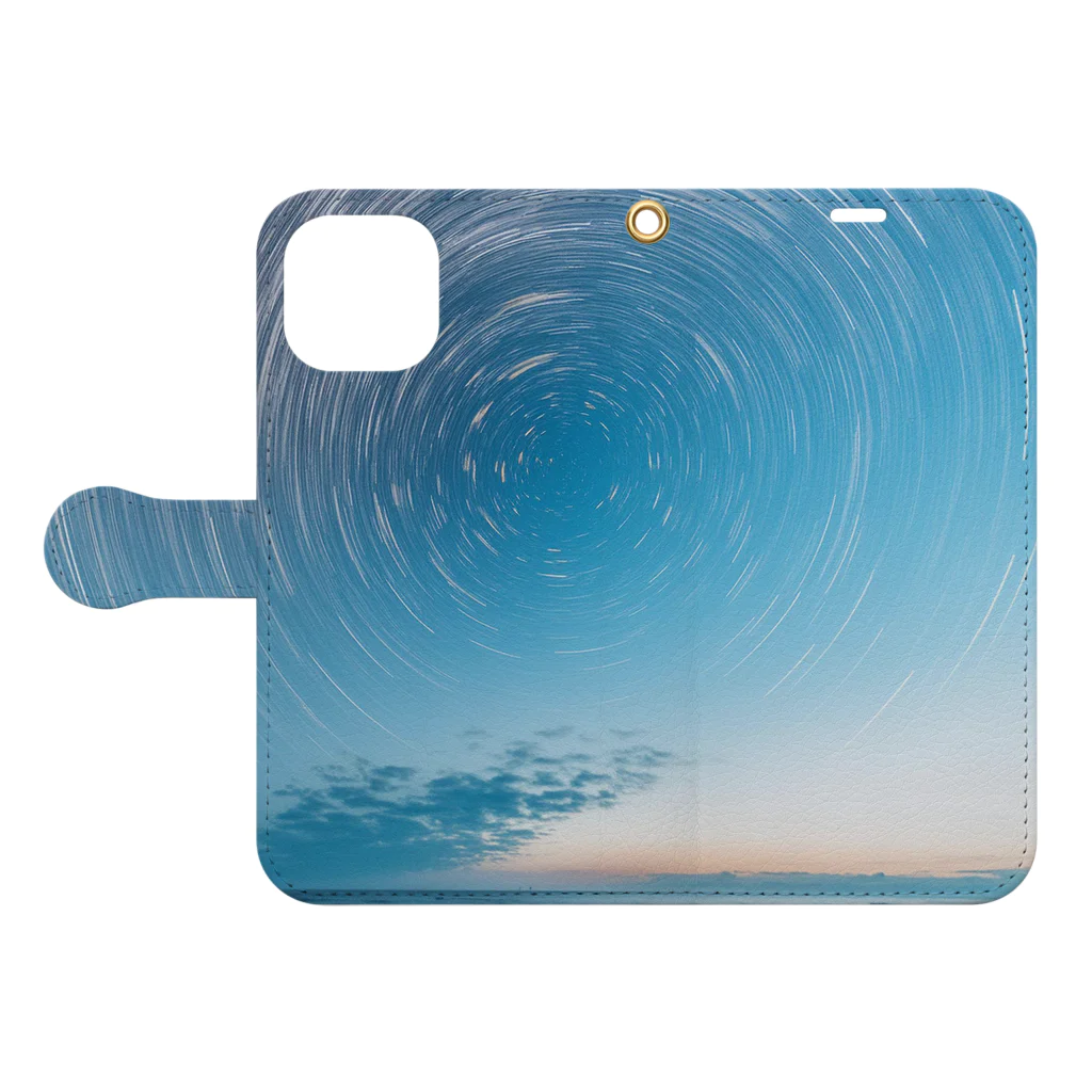 chan-takehaniの時間の渦 Book-Style Smartphone Case:Opened (outside)