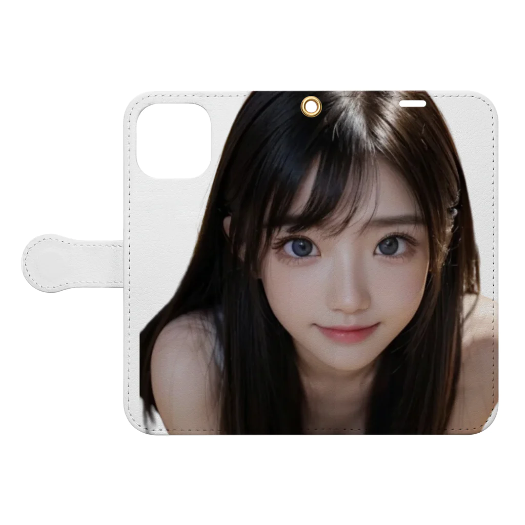 yumi889kiteの瞳の輝き Book-Style Smartphone Case:Opened (outside)