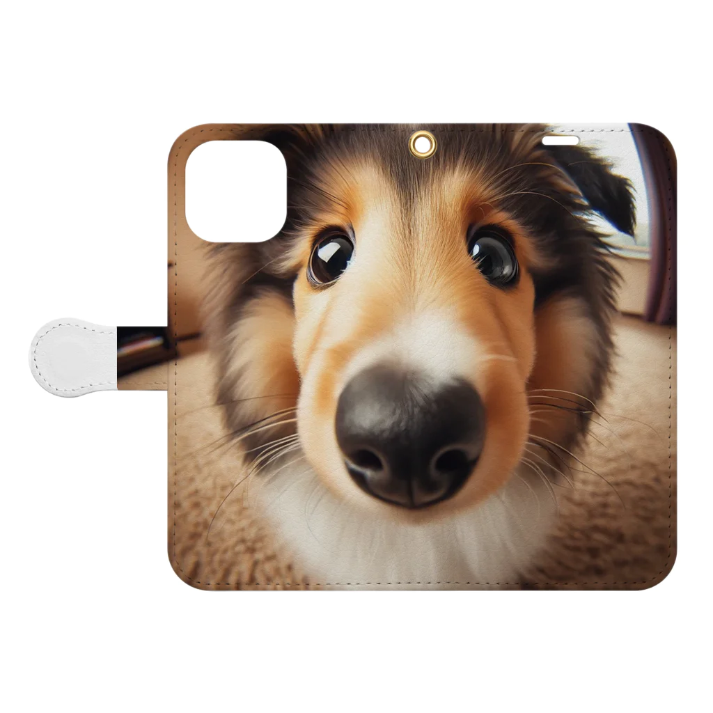 mermaidのcollie Book-Style Smartphone Case:Opened (outside)