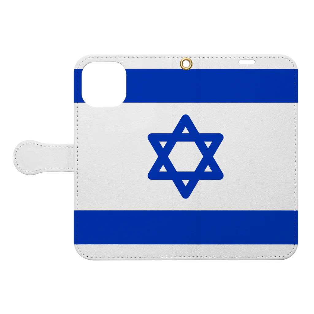 お絵かき屋さんのイスラエルの国旗 Book-Style Smartphone Case:Opened (outside)