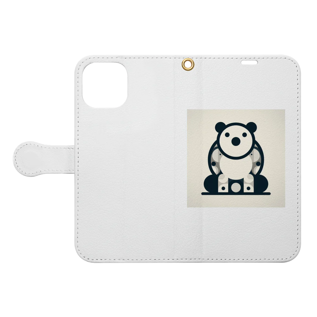 siromedakaの〇〇ぱんだくん Book-Style Smartphone Case:Opened (outside)