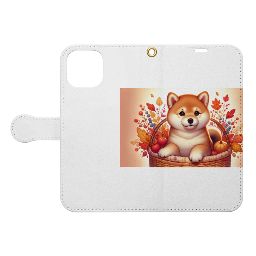 TKG3150の可愛い柴犬 Book-Style Smartphone Case:Opened (outside)