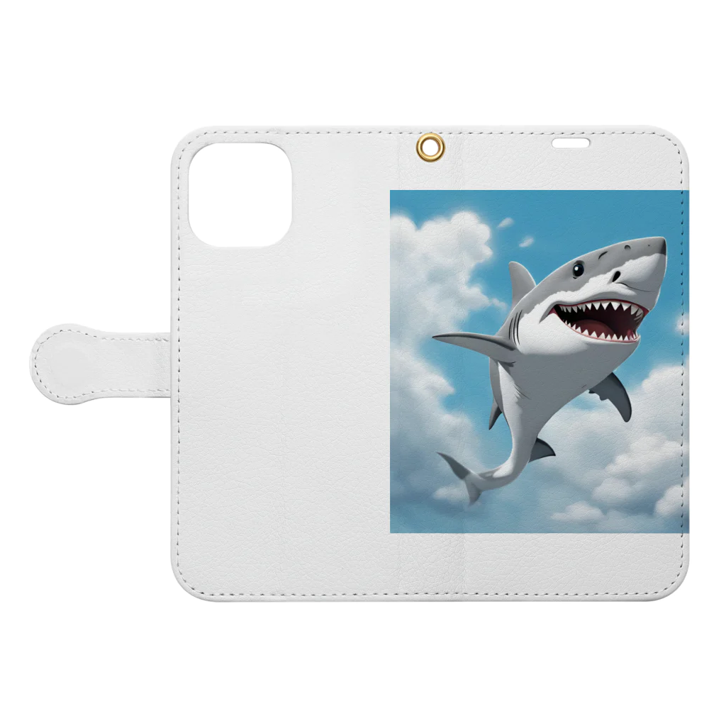 DEEP SKYのシャーくん Book-Style Smartphone Case:Opened (outside)