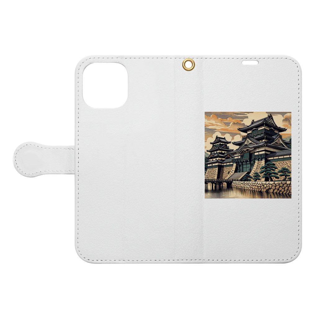 Hey和の二条城　世界遺産　絵画 Book-Style Smartphone Case:Opened (outside)
