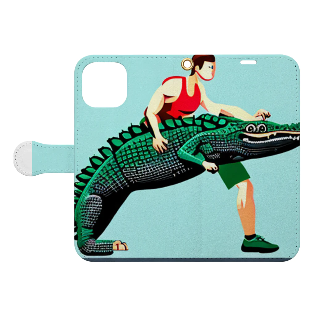muscle_0419のお前もトレーニングするんだ! Book-Style Smartphone Case:Opened (outside)