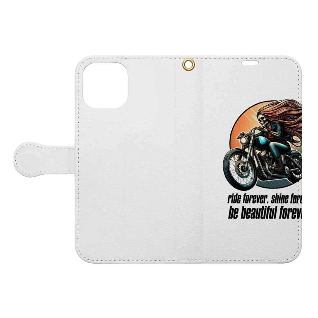 shime_savaのride forever. shine forever. be beautiful forever! Book-Style Smartphone Case:Opened (outside)