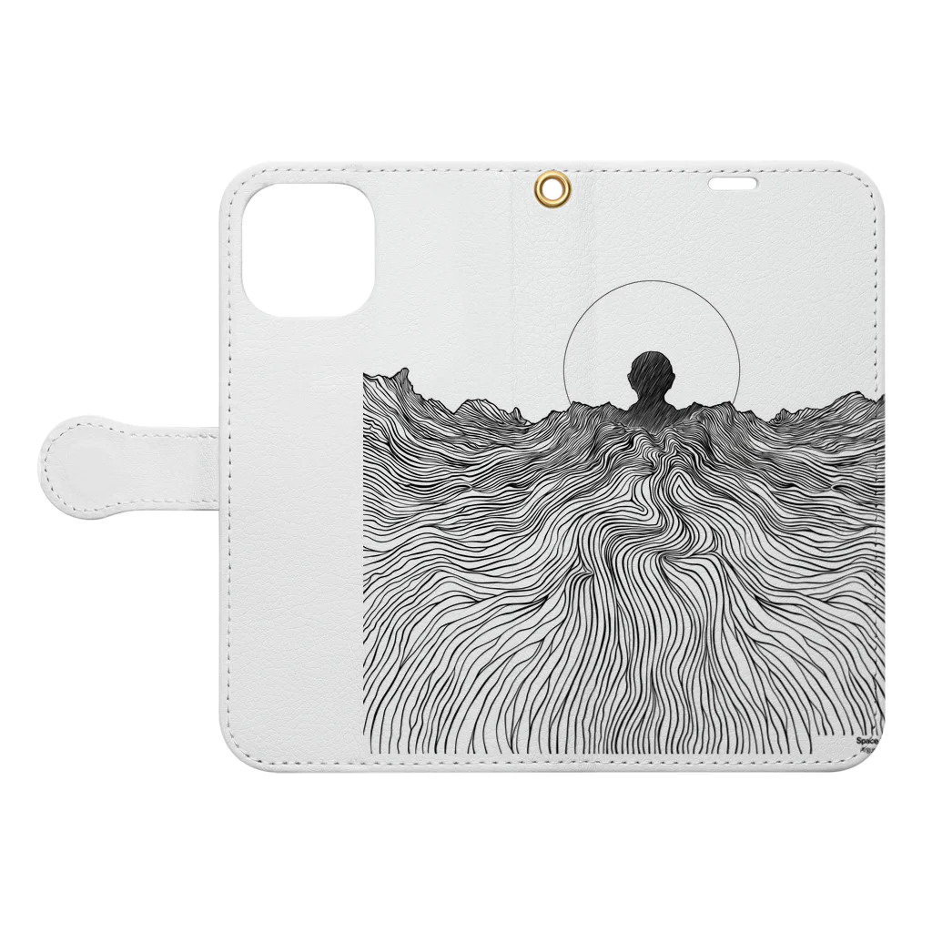 NT57(no title 57)のマンホールの向こう側 Book-Style Smartphone Case:Opened (outside)