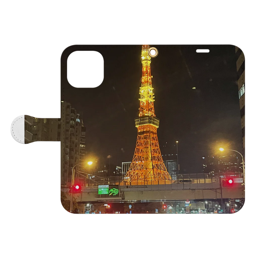 JohnDo Shopの東京タワー Book-Style Smartphone Case:Opened (outside)