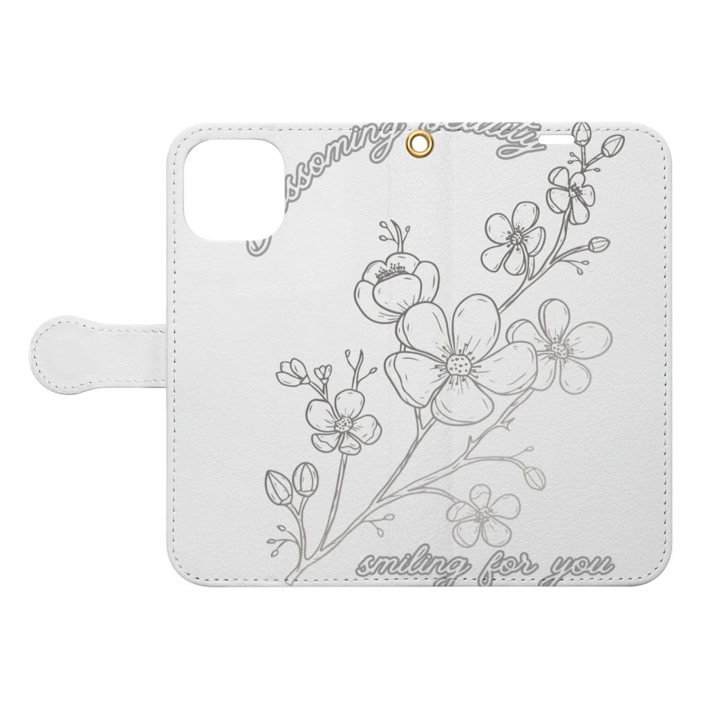 Kotoha-shopの桜の花言葉 Book-Style Smartphone Case:Opened (outside)