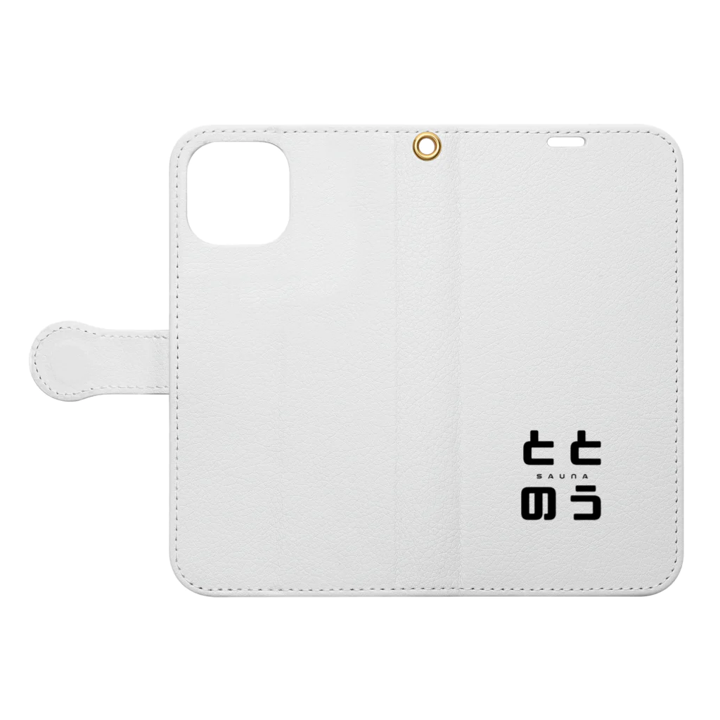 TM Designersのサウナへ行こう❗️ Book-Style Smartphone Case:Opened (outside)