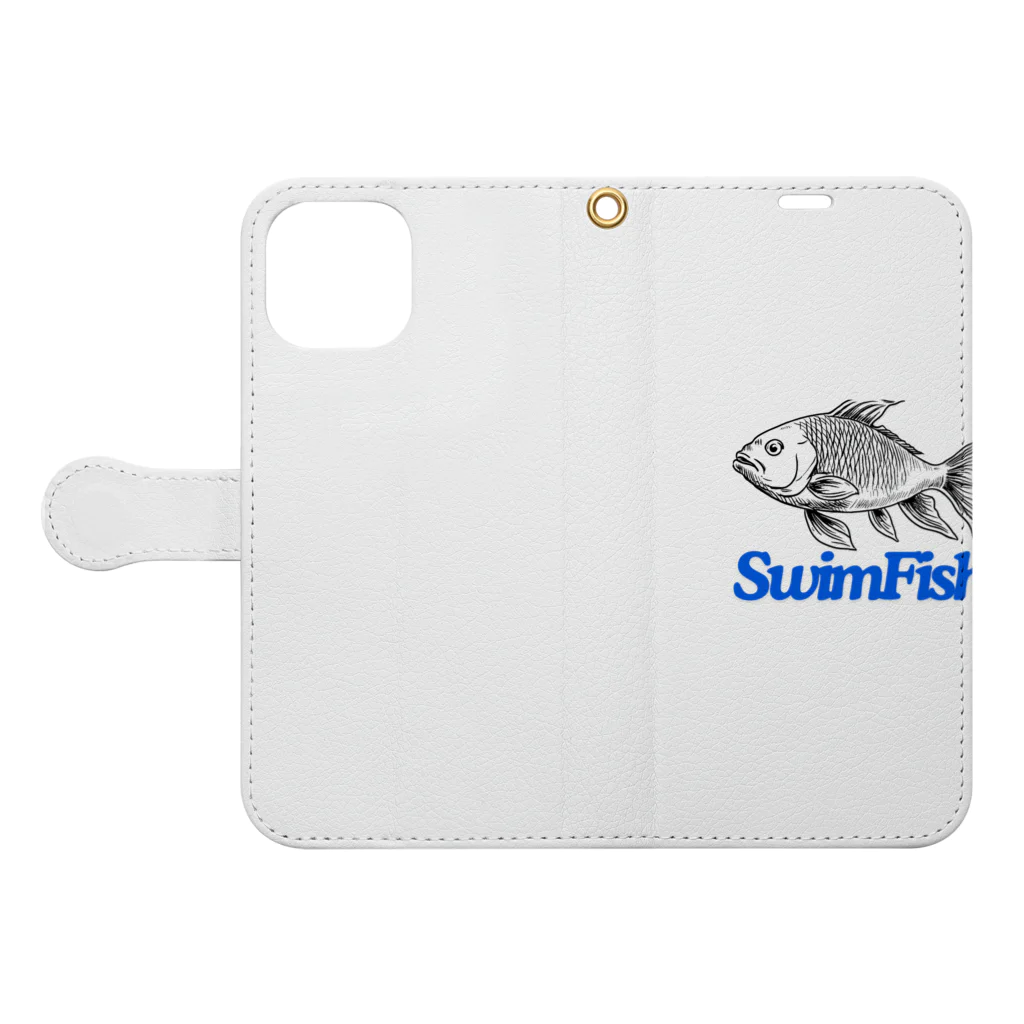 ウェブエンパイアのSwimFish(泳ぐ魚) Book-Style Smartphone Case:Opened (outside)