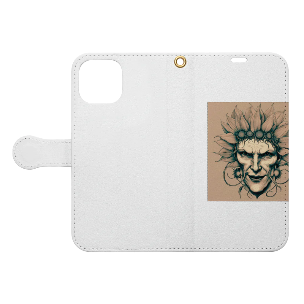 Koutan landの向日葵devil Book-Style Smartphone Case:Opened (outside)