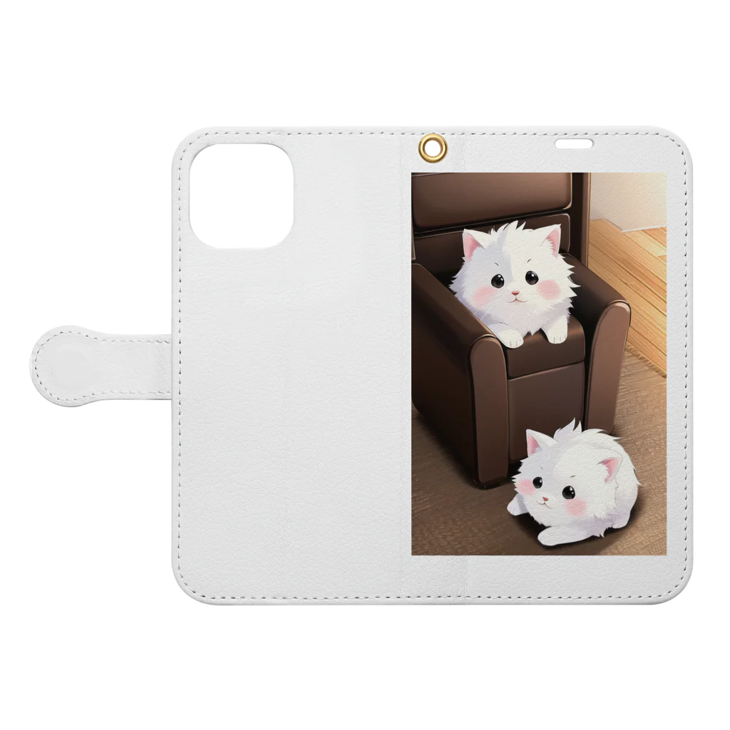 A.Mのモフモフ猫 Book-Style Smartphone Case:Opened (outside)