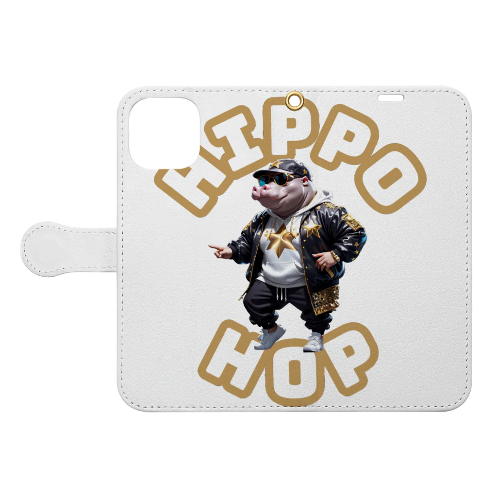 ZKBクエストSHOPのHIPPO HOP② Book-Style Smartphone Case:Opened (outside)