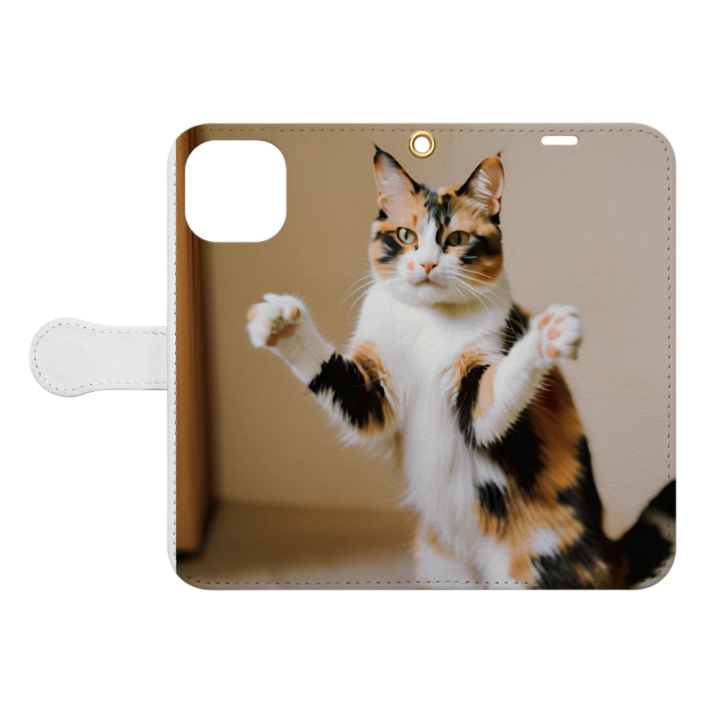 shadowshadowの三毛猫 Book-Style Smartphone Case:Opened (outside)