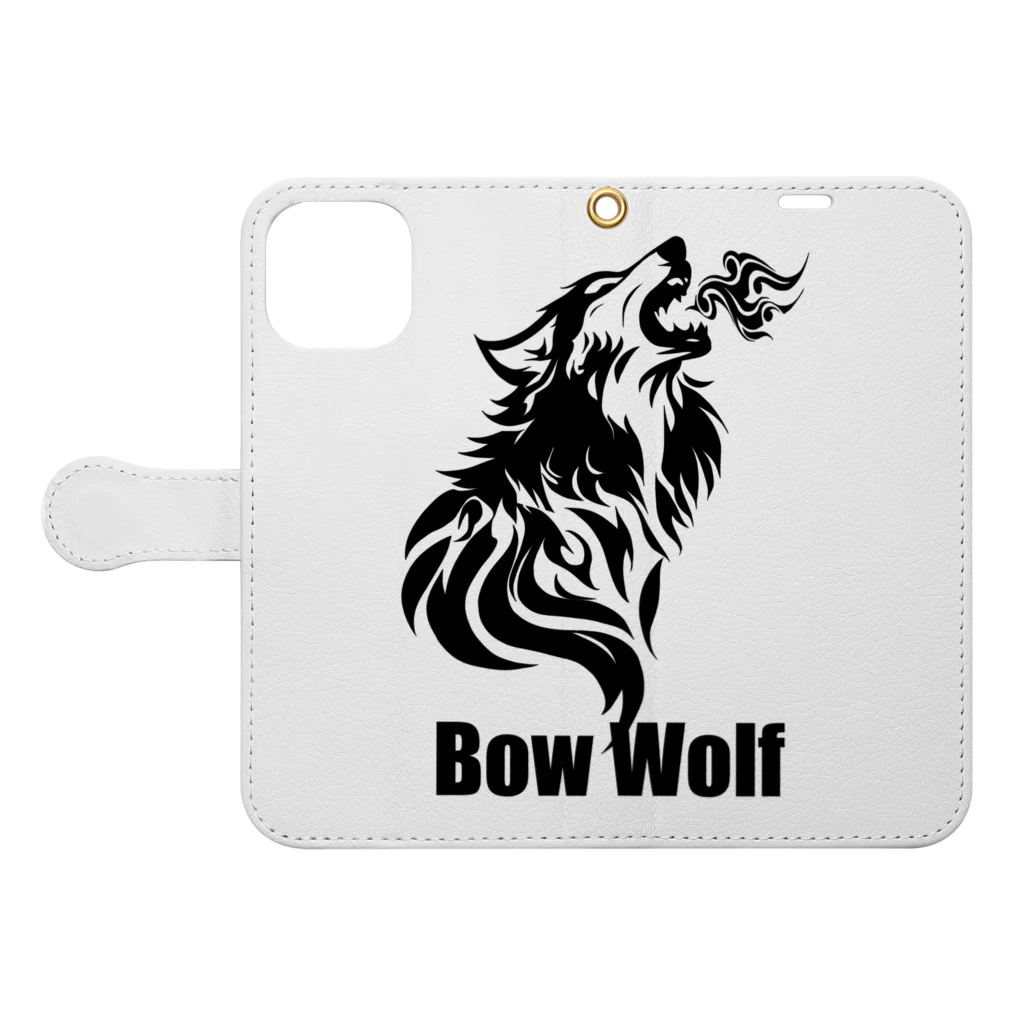 金太郎問屋のBow Wolf Book-Style Smartphone Case:Opened (outside)