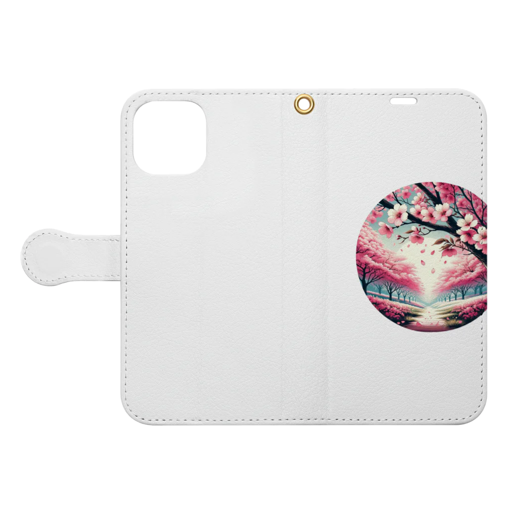 ryu1220の桜と季節感 Book-Style Smartphone Case:Opened (outside)