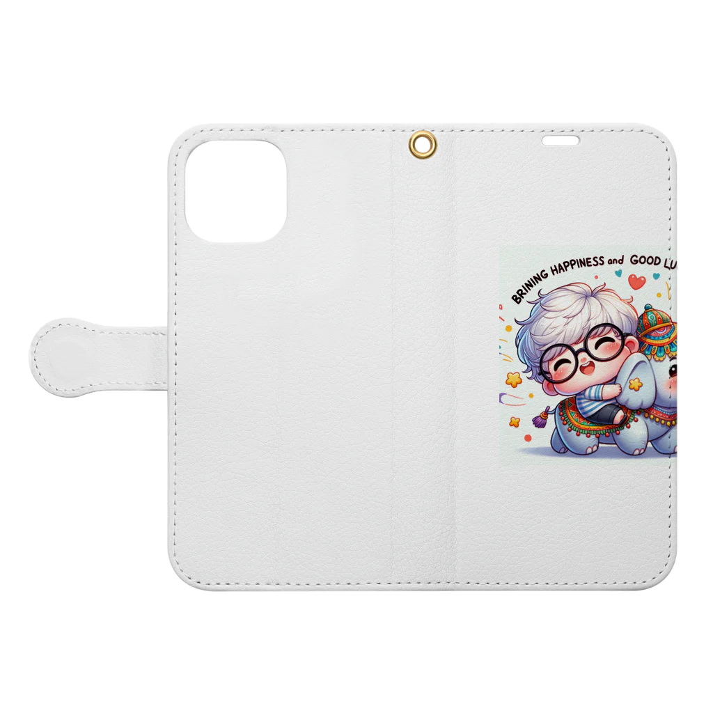 SHINICHIRO KOIDEのエレフィー (Elephie) Book-Style Smartphone Case:Opened (outside)