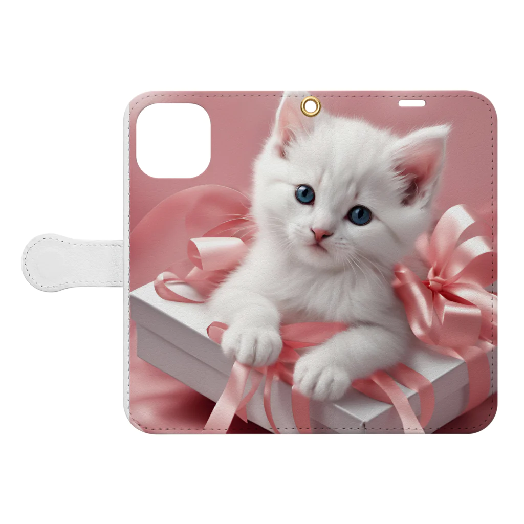 coco...の姫ねこ Book-Style Smartphone Case:Opened (outside)