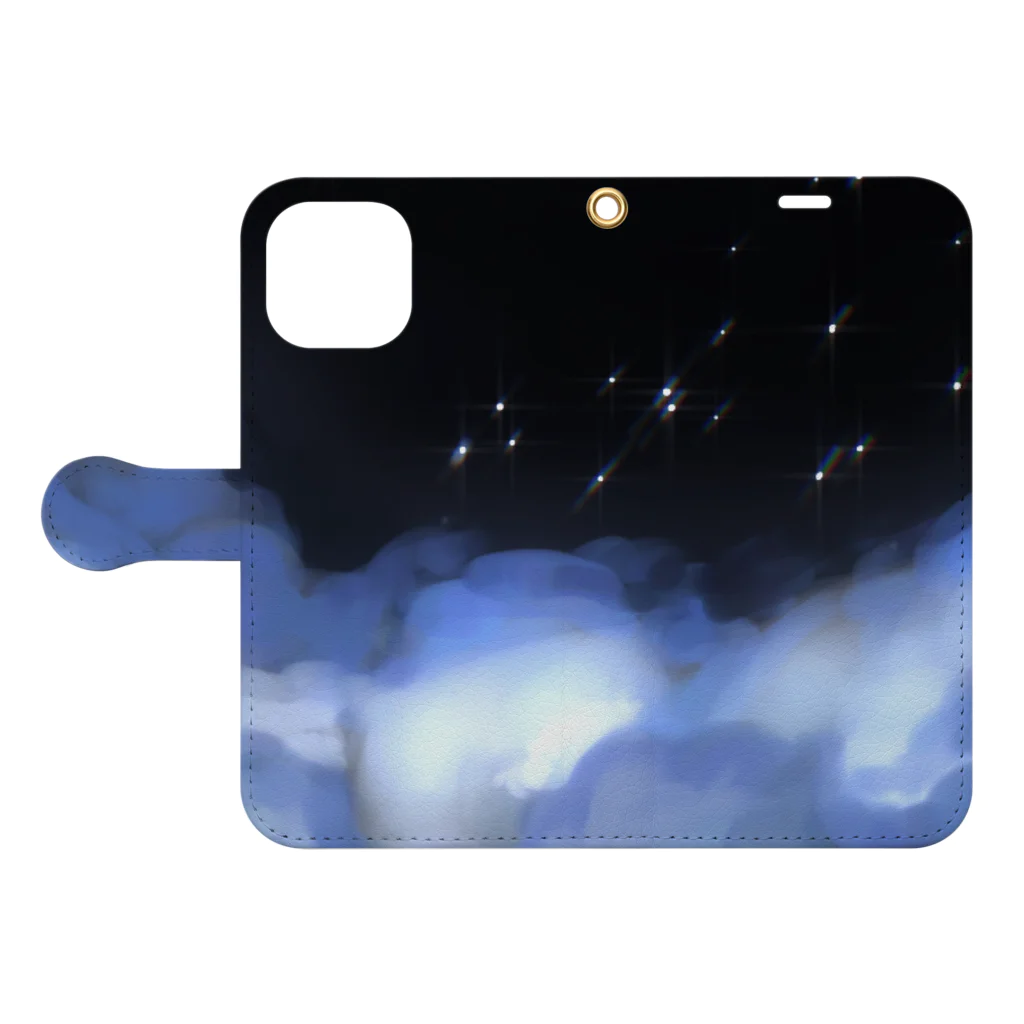 ちょこっぷの美しい星空 ✨🌌 Book-Style Smartphone Case:Opened (outside)