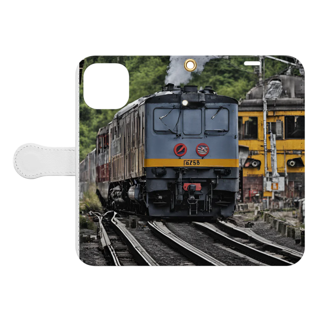 atoyuki_SHOPの鉄道デザイン　ato 手帳型スマホケースを開いた場合(外側)