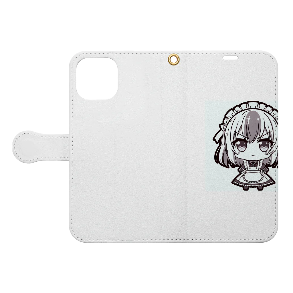 のかのかわいいメイドさん Book-Style Smartphone Case:Opened (outside)